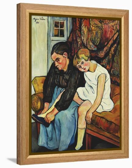 Grandmere Chaussant Une Fillette, 1931-Suzanne Valadon-Framed Premier Image Canvas