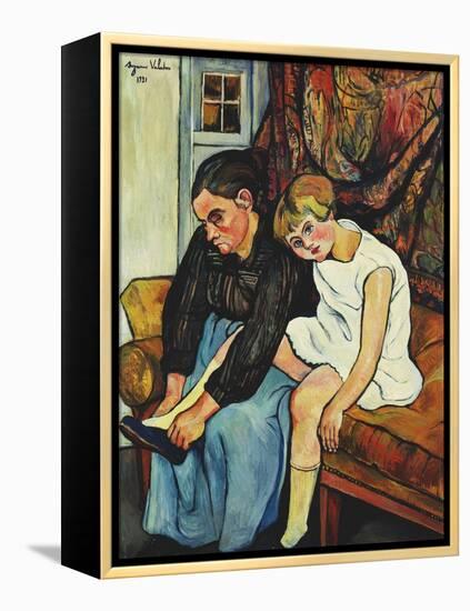 Grandmere Chaussant Une Fillette, 1931-Suzanne Valadon-Framed Premier Image Canvas