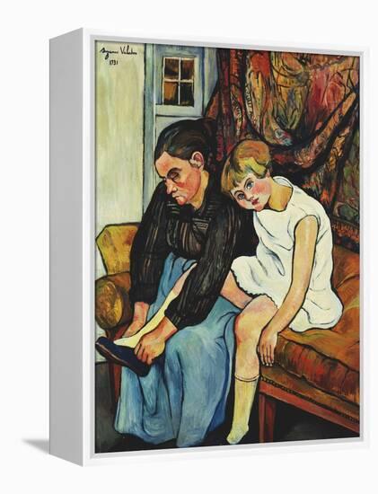 Grandmere Chaussant Une Fillette, 1931-Suzanne Valadon-Framed Premier Image Canvas