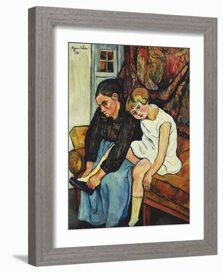 Grandmere Chaussant Une Fillette, 1931-Suzanne Valadon-Framed Giclee Print