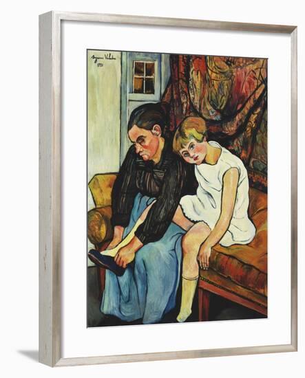 Grandmere Chaussant Une Fillette, 1931-Suzanne Valadon-Framed Giclee Print