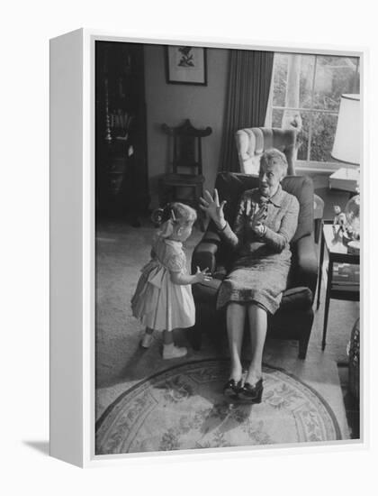 Grandmother Playing with Her Granddaughter-Ralph Crane-Framed Premier Image Canvas