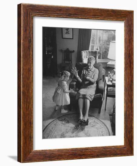 Grandmother Playing with Her Granddaughter-Ralph Crane-Framed Photographic Print