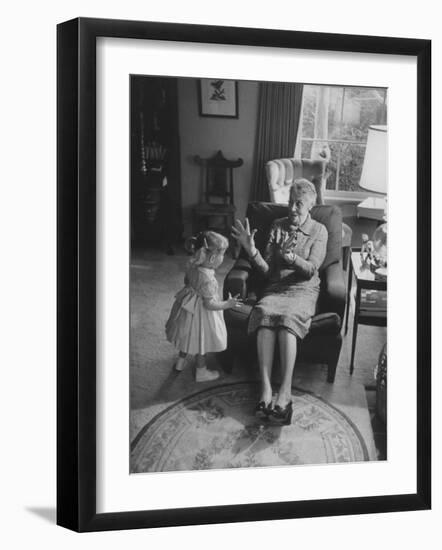 Grandmother Playing with Her Granddaughter-Ralph Crane-Framed Photographic Print