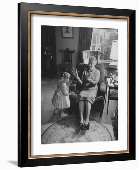 Grandmother Playing with Her Granddaughter-Ralph Crane-Framed Photographic Print