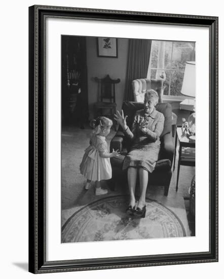 Grandmother Playing with Her Granddaughter-Ralph Crane-Framed Photographic Print