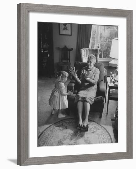 Grandmother Playing with Her Granddaughter-Ralph Crane-Framed Photographic Print