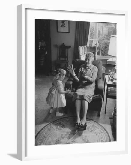 Grandmother Playing with Her Granddaughter-Ralph Crane-Framed Photographic Print