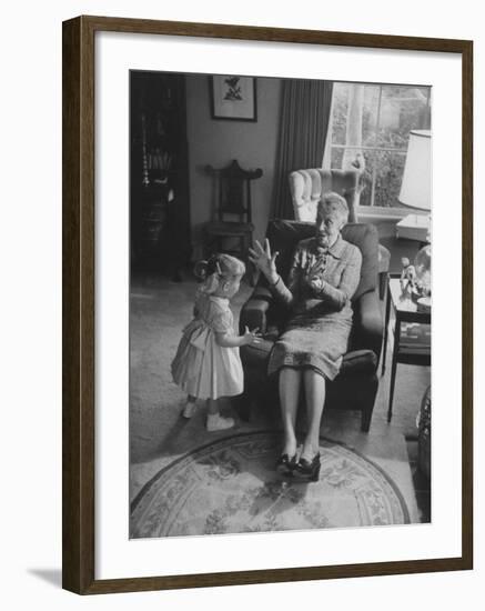 Grandmother Playing with Her Granddaughter-Ralph Crane-Framed Photographic Print