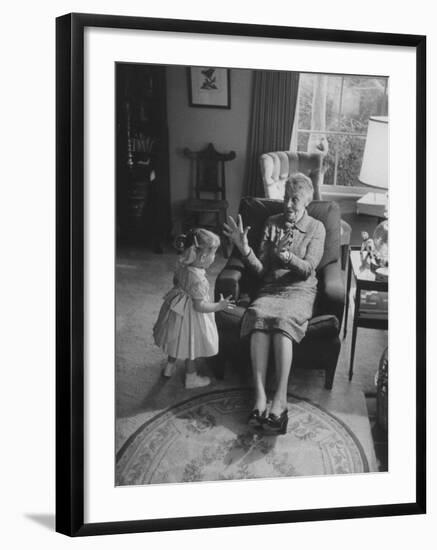Grandmother Playing with Her Granddaughter-Ralph Crane-Framed Photographic Print