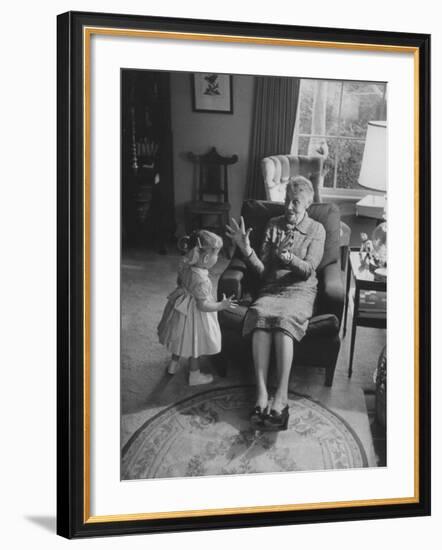 Grandmother Playing with Her Granddaughter-Ralph Crane-Framed Photographic Print