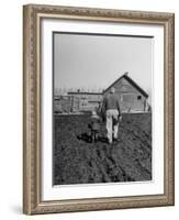 Grandpa and 4 Year Old Granddaughter, on Morning Chores, to Feed Pigs on Nearby Lot-Gordon Parks-Framed Photographic Print