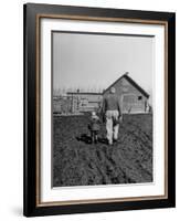 Grandpa and 4 Year Old Granddaughter, on Morning Chores, to Feed Pigs on Nearby Lot-Gordon Parks-Framed Photographic Print