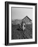 Grandpa and 4 Year Old Granddaughter, on Morning Chores, to Feed Pigs on Nearby Lot-Gordon Parks-Framed Photographic Print