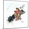 Grandpa and Me: Picking Daisies-Norman Rockwell-Mounted Giclee Print