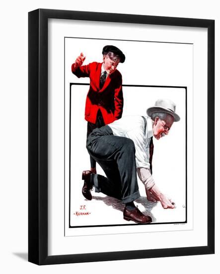 "Grandpa Goes Knuckles Down,"March 10, 1923-J.F. Kernan-Framed Giclee Print