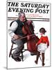 "Grandpa's Little Ballerina" Saturday Evening Post Cover, February 3,1923-Norman Rockwell-Mounted Giclee Print