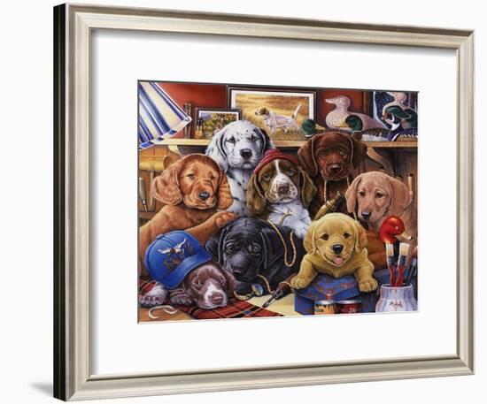 Grandpa's Puppies-Jenny Newland-Framed Giclee Print