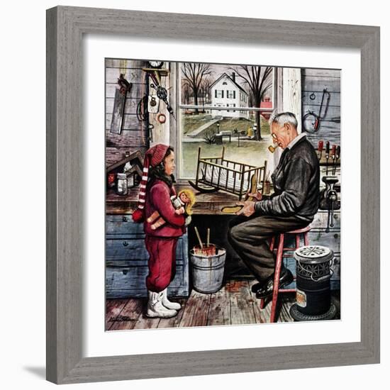 "Grandpa's Workshop," November 12, 1949-Stevan Dohanos-Framed Giclee Print