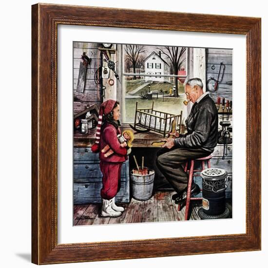 "Grandpa's Workshop," November 12, 1949-Stevan Dohanos-Framed Giclee Print