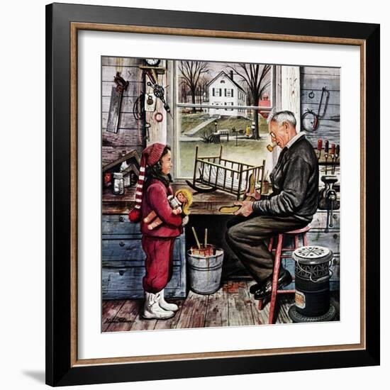 "Grandpa's Workshop," November 12, 1949-Stevan Dohanos-Framed Giclee Print