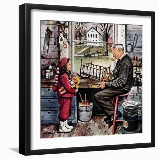 "Grandpa's Workshop," November 12, 1949-Stevan Dohanos-Framed Giclee Print