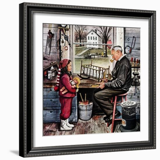 "Grandpa's Workshop," November 12, 1949-Stevan Dohanos-Framed Giclee Print