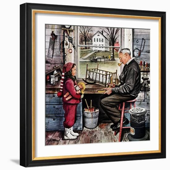 "Grandpa's Workshop," November 12, 1949-Stevan Dohanos-Framed Giclee Print