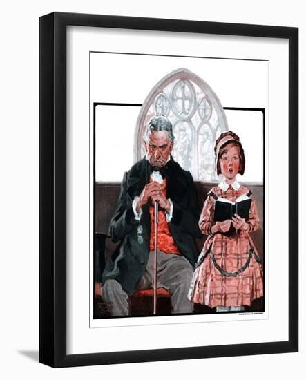 "Grandpa Sleeps, Girl Sings in Church,"April 11, 1925-William Meade Prince-Framed Giclee Print