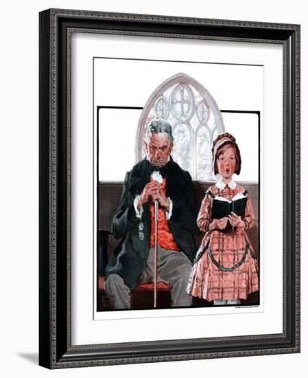 "Grandpa Sleeps, Girl Sings in Church,"April 11, 1925-William Meade Prince-Framed Giclee Print