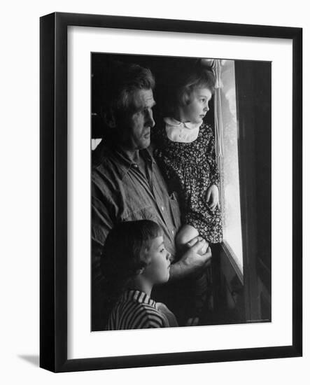 Grandpa with Grandchildren, Looking Out Kitchen Door, to a View He's Always Loved-Gordon Parks-Framed Photographic Print