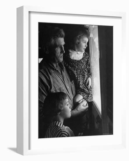 Grandpa with Grandchildren, Looking Out Kitchen Door, to a View He's Always Loved-Gordon Parks-Framed Photographic Print