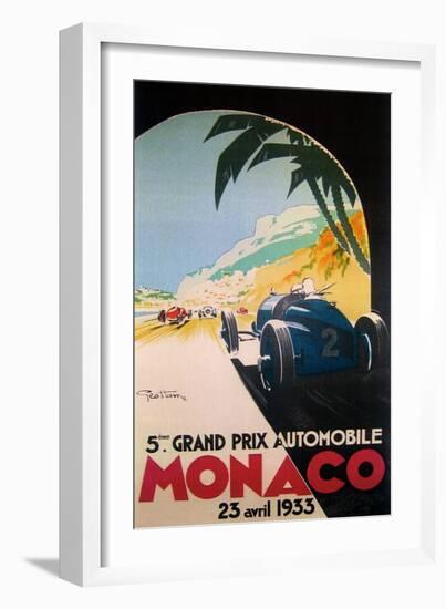 Grandprix Automobile Monaco 1933-null-Framed Giclee Print