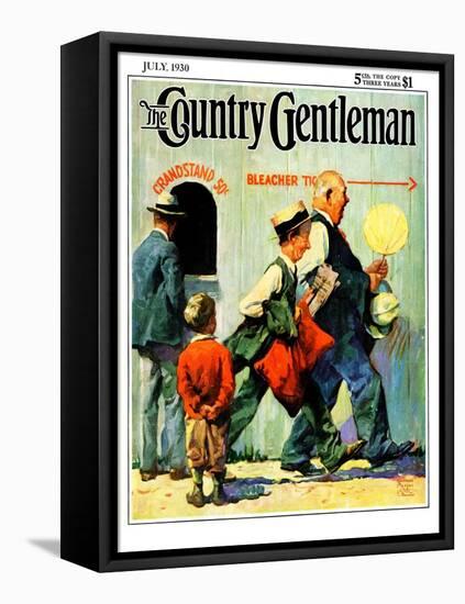 "Grandstand 50 Cents," Country Gentleman Cover, July 1, 1930-William Meade Prince-Framed Premier Image Canvas