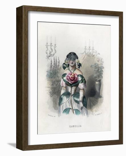 Grandville Camellia 1847-JJ Grandville-Framed Art Print