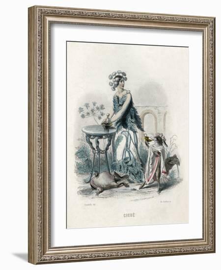 Grandville Hemlock 1847-JJ Grandville-Framed Art Print