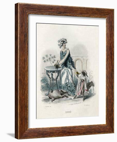 Grandville Hemlock 1847-JJ Grandville-Framed Art Print