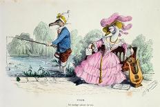 Marriage by the Book, Caricature from "Les Metamorphoses Du Jour" Series-Grandville-Giclee Print