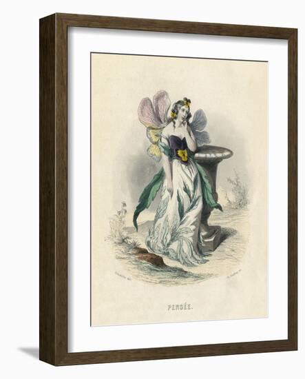 Grandville Pansy 1847-JJ Grandville-Framed Art Print