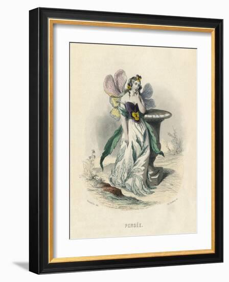 Grandville Pansy 1847-JJ Grandville-Framed Art Print