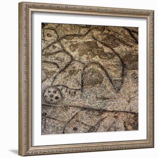 Granite Boulder, Native American Petroglyphs, Writing Rock, North Dakota, USA-Chuck Haney-Framed Photographic Print