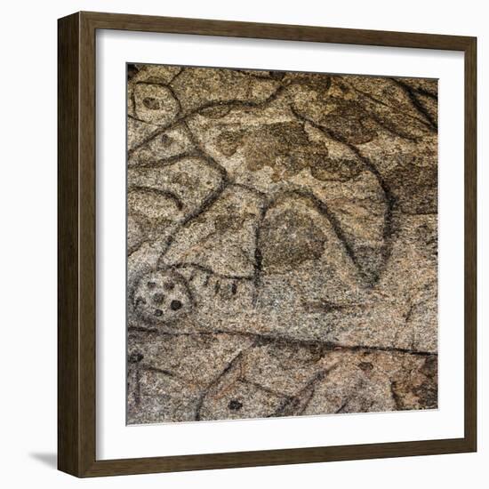 Granite Boulder, Native American Petroglyphs, Writing Rock, North Dakota, USA-Chuck Haney-Framed Photographic Print