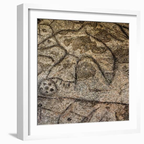 Granite Boulder, Native American Petroglyphs, Writing Rock, North Dakota, USA-Chuck Haney-Framed Photographic Print