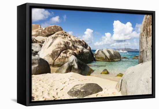 Granite boulders at Gorda Baths, island of Virgin Gorda, British Virgin Islands, Leeward Islands-Tony Waltham-Framed Premier Image Canvas