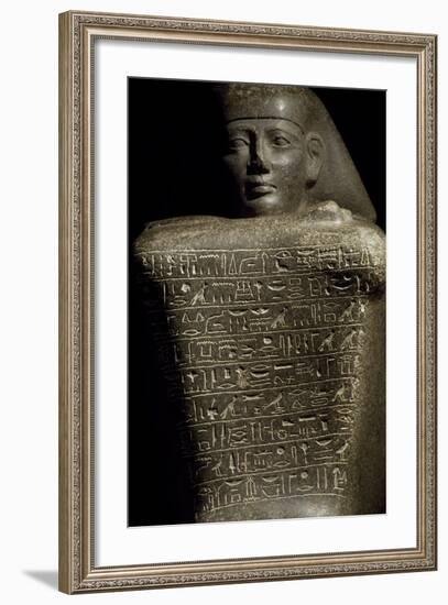 Granite Cube Statue of Yamu Nedjeh from Ourna-null-Framed Giclee Print