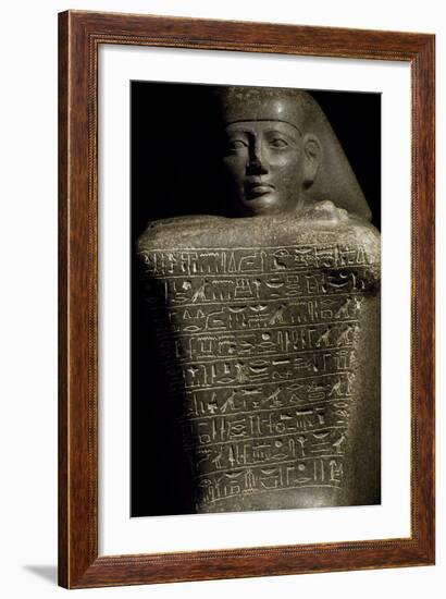 Granite Cube Statue of Yamu Nedjeh from Ourna-null-Framed Giclee Print