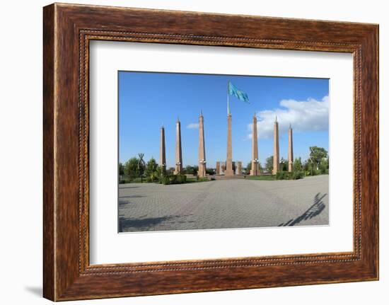 Granite obelisk, Independence Park, Shymkent, South Region, Kazakhstan, Central Asia, Asia-G&M Therin-Weise-Framed Photographic Print