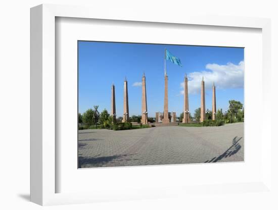 Granite obelisk, Independence Park, Shymkent, South Region, Kazakhstan, Central Asia, Asia-G&M Therin-Weise-Framed Photographic Print