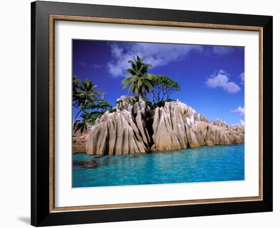 Granite Outcrops, La Digue Island, Seychelles, Africa-Pete Oxford-Framed Photographic Print