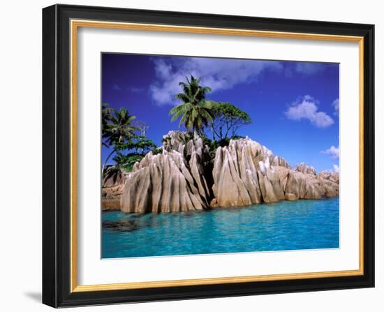 Granite Outcrops, La Digue Island, Seychelles, Africa-Pete Oxford-Framed Photographic Print